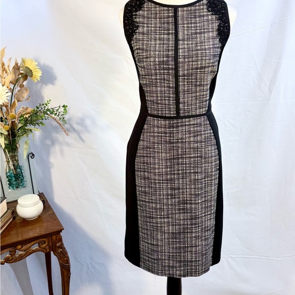 LOFT Textured Tweed Panel Sheath Dress – Size 8💚 - Picture 8 of 8
